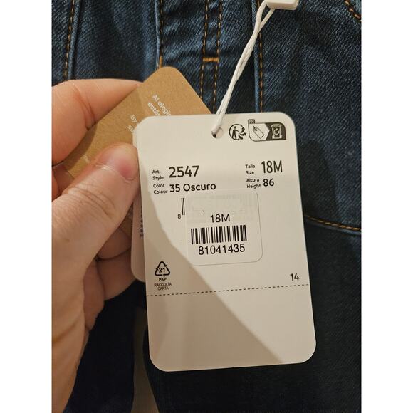 Mayoral Baby Girl Flared Jeans 12-18 Months NWT Heart Pockets Blue Denim‎ Pants - Picture 3 of 6